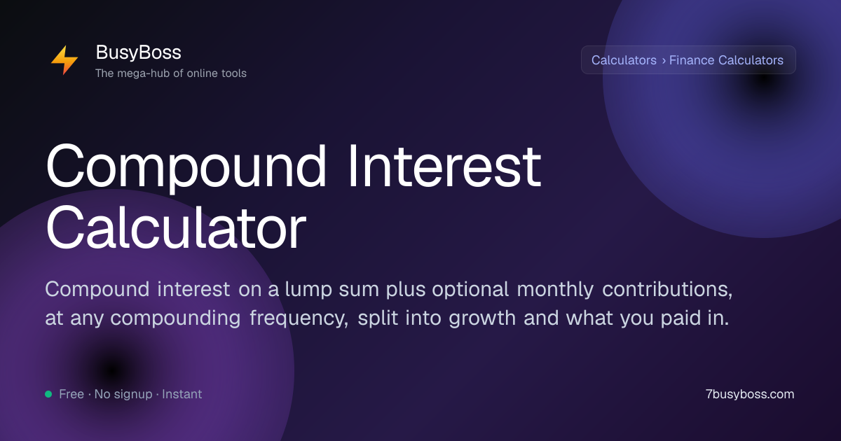 Compound Interest Calculator — With Monthly Contributions