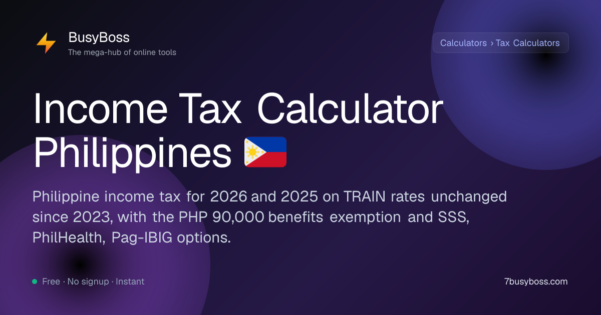 Income Tax Calculator Philippines 2024 — TRAIN Law, Filipino / English